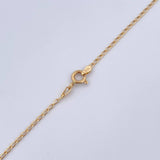 Cadena Espiga Trebol 4.25gr / 46.1cm / 1.1mm Electroestatico Negro Oro Amarillo 18K &