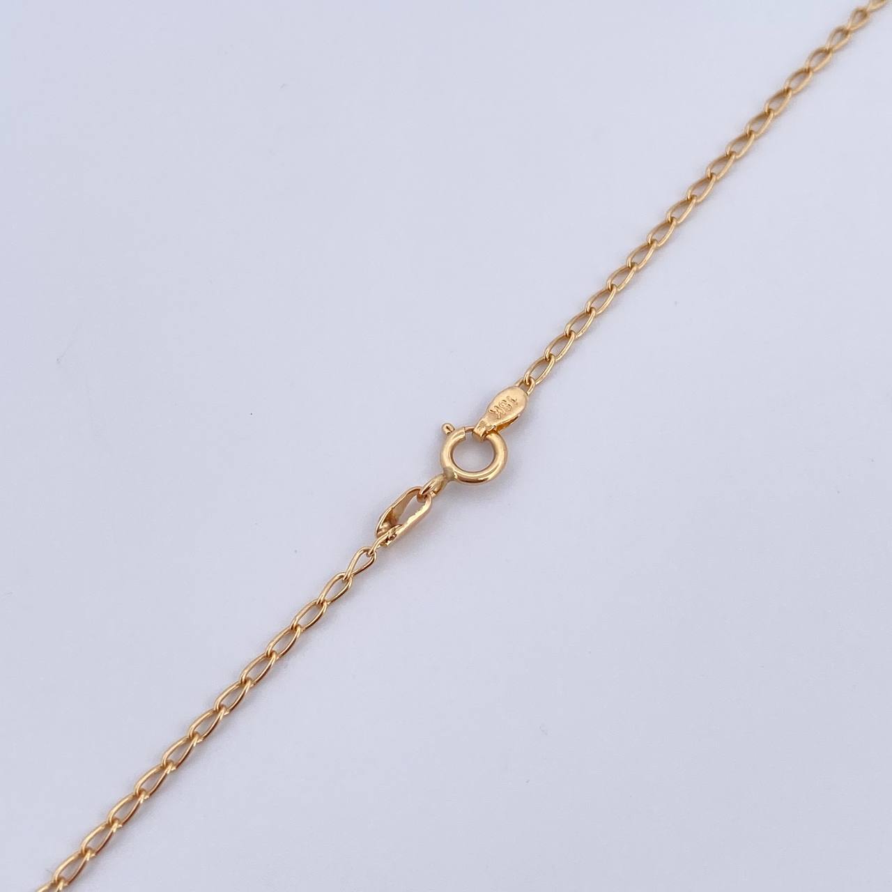 Cadena Espiga Trebol 4.1gr / 45.8cm / 1.1mm Electroestatico Verde Oro Amarillo 18K &