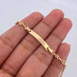 Pulso Bebé GC 1.95gr / 15cm / 3.3mm Placa Rectangular Curva Oro Amarillo 18K &