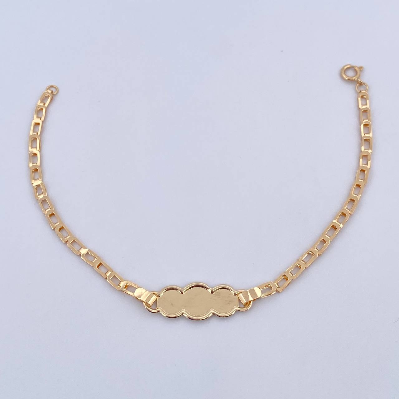 Pulso Bebé Ojiva 1.95gr / 15.1cm / 2.2mm Placa Nube Oro Amarillo 18K &