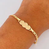 Pulso Bebé Ojiva 1.95gr / 15.1cm / 2.2mm Placa Nube Oro Amarillo 18K &