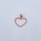 Dije Silueta Corazon 1.55gr / 2.4cm / Circones Blancos Oro Rosa 18K &