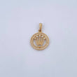 Dije Corona RX 2.2gr / 2.2cm / Circones Blancos Oro Amarillo 18K &