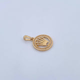 Dije Corona RX 2.2gr / 2.2cm / Circones Blancos Oro Amarillo 18K &