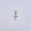 Dije Cruz 0.75gr / 1.9cm / Circones Blancos Oro Amarillo 18K &