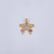 Dije Niñas 1.5gr / 2cm / Circones Morados Rosados Blancos Dos Oros Amarillo Blanco 18K &
