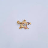 Dije Niñas 1.5gr / 2cm / Circones Morados Rosados Blancos Dos Oros Amarillo Blanco 18K &