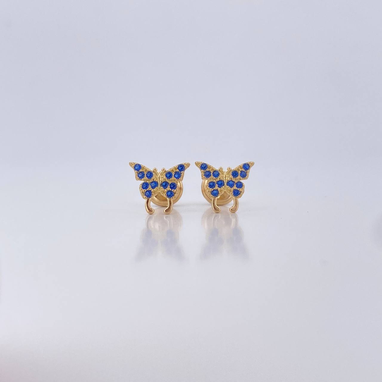 Topos Mariposa 0.85gr / Circones Azules Oro Amarillo 18K $