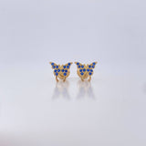 Topos Mariposa 0.85gr / Circones Azules Oro Amarillo 18K $