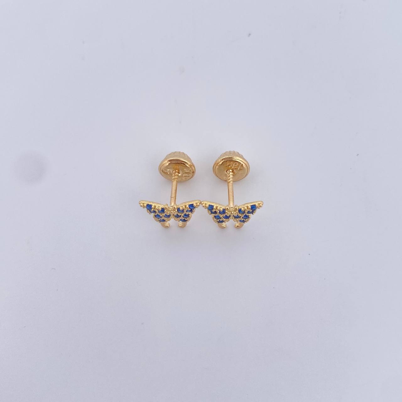 Topos Mariposa 0.85gr / Circones Azules Oro Amarillo 18K $