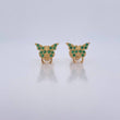 Topos Mariposa 0.85gr / Circones Verdes Oro Amarillo 18K $