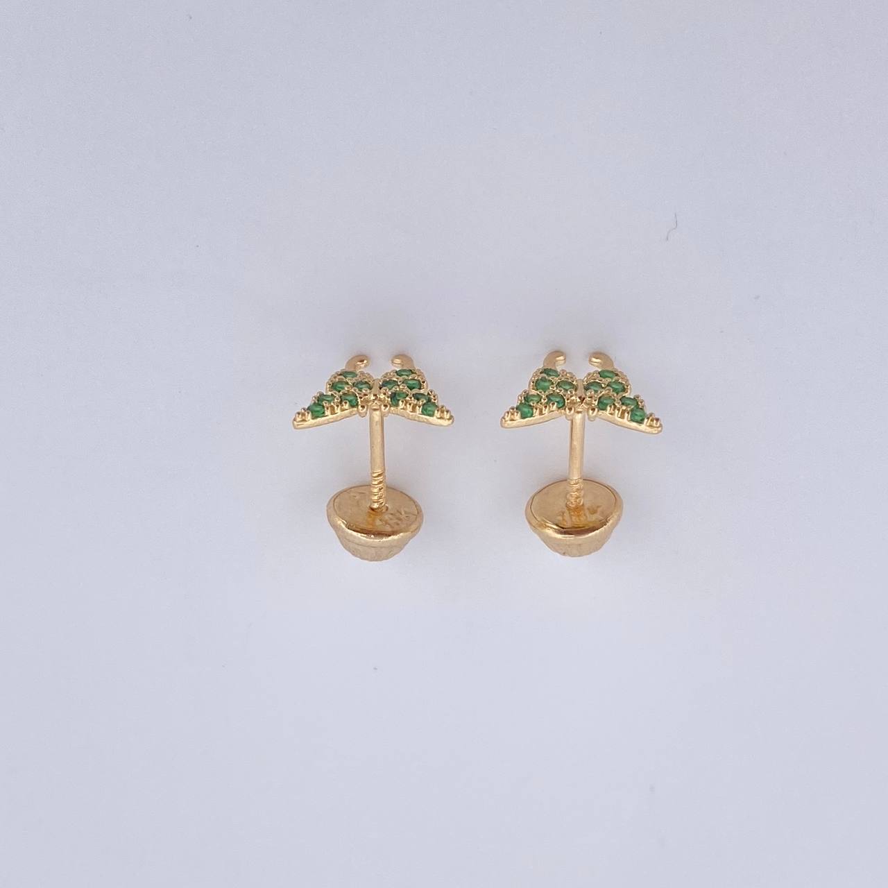 Topos Mariposa 0.85gr / Circones Verdes Oro Amarillo 18K $