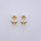 Topos Mariposa 0.85gr / Circones Verdes Oro Amarillo 18K $