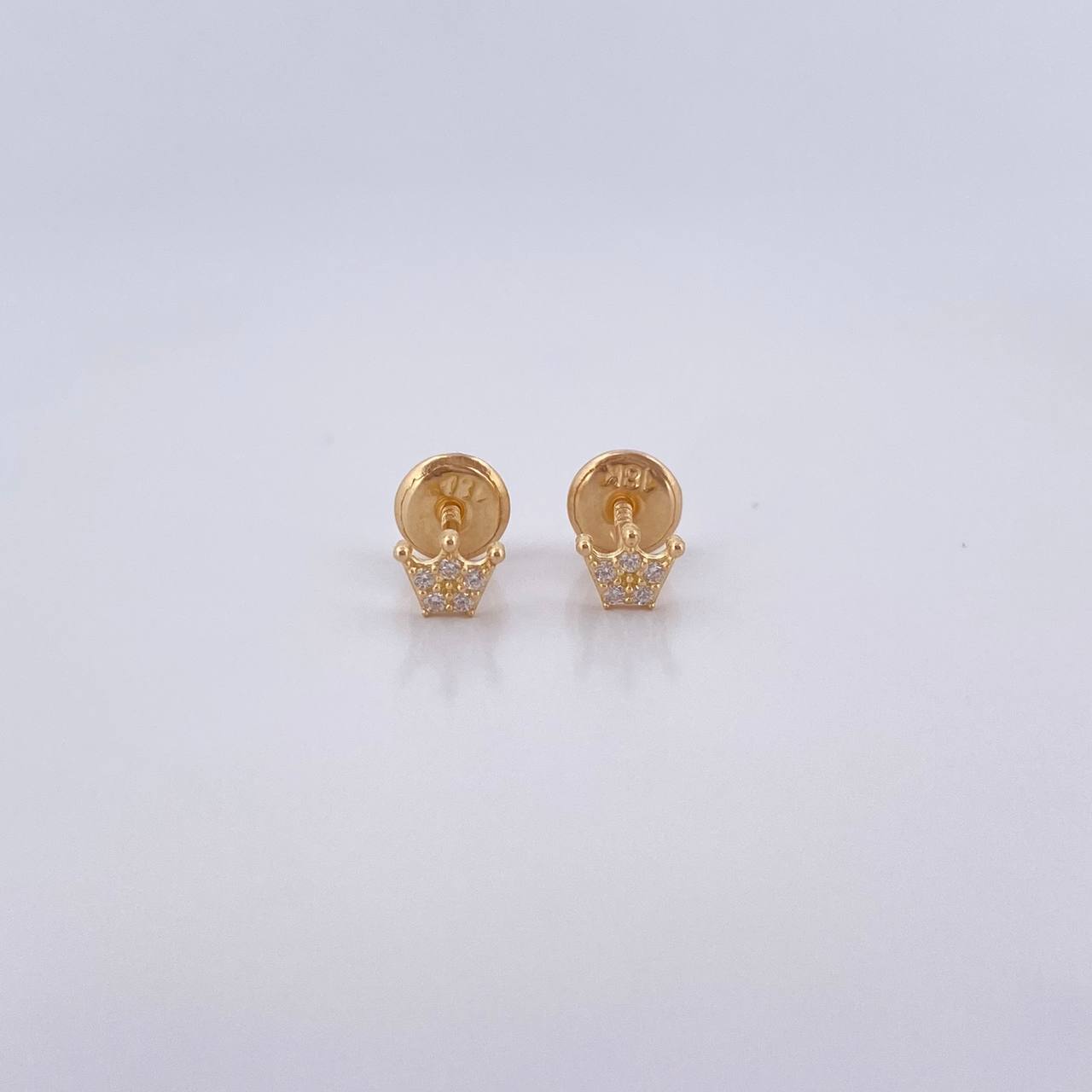 Topos Corona 0.55gr / Circones Blancos Oro Amarillo 18K $