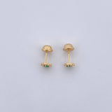 Topos Halo 0.7gr / Circones Blancos Verde Oro Amarillo 18K $