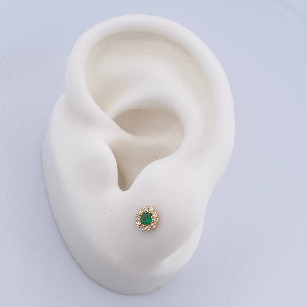 Topos Halo 0.7gr / Circones Blancos Verde Oro Amarillo 18K $