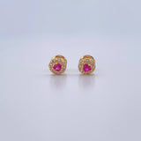 Topos Halo 0.9gr / Circones Blancos Fucsias Oro Amarillo 18K $