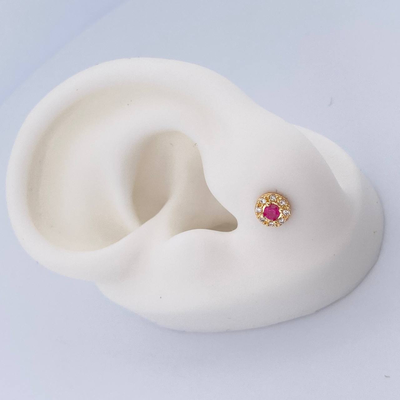 Topos Halo 0.9gr / Circones Blancos Fucsias Oro Amarillo 18K $