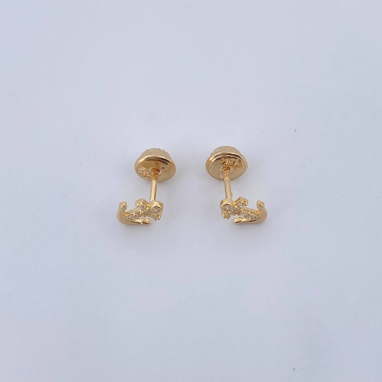 Topos Ancla 0.75gr / Circones Blancos Oro Amarillo 18K $