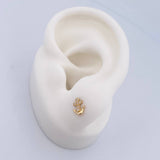 Topos Ancla 0.75gr / Circones Blancos Oro Amarillo 18K $