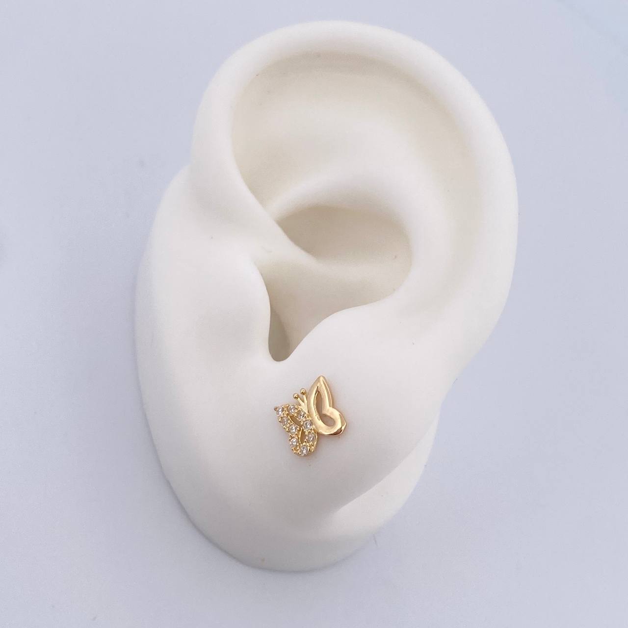 Topos Mariposa 0.9gr / Circones Blancos Oro Amarillo 18K $