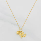 Set Cadena Veneciana + Dije Tres Gracias / 1.75g / 50cm Oro Amarillo 18K