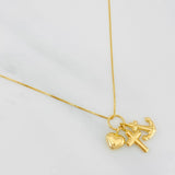 Set Cadena Veneciana + Dije Tres Gracias / 1.75g / 50cm Oro Amarillo 18K