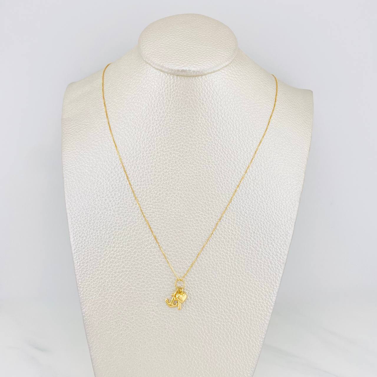 Set Cadena Veneciana + Dije Tres Gracias / 1.75g / 50cm Oro Amarillo 18K