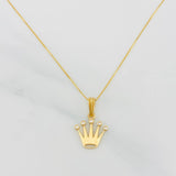Set Cadena Veneciana + Dije Corona / 2.2g / 50cm Oro Amarillo 18K