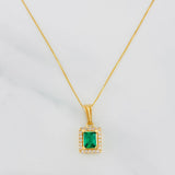 Set Cadena Veneciana + Dije Halo Cuadrado / 2.5g / 50cm Oro Amarillo 18K