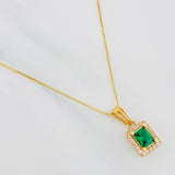 Set Cadena Veneciana + Dije Halo Cuadrado / 2.5g / 50cm Oro Amarillo 18K