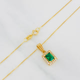 Set Cadena Veneciana + Dije Halo Cuadrado / 2.5g / 50cm Oro Amarillo 18K