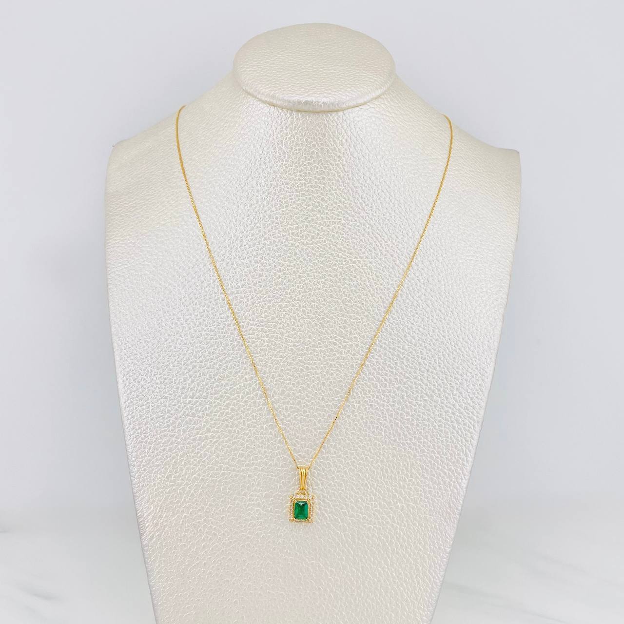 Set Cadena Veneciana + Dije Halo Cuadrado / 2.5g / 50cm Oro Amarillo 18K