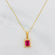 Set Cadena Veneciana + Dije Halo Cuadrado / 2.45g / 50cm Oro Amarillo 18K