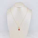 Set Cadena Veneciana + Dije Halo Cuadrado / 2.45g / 50cm Oro Amarillo 18K