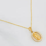 Set Cadena Aro Seguido + Dije Virgen Guadalupe / 2.7g / 45cm Oro Amarillo 18K