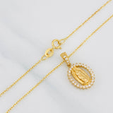 Set Cadena Aro Seguido + Dije Virgen Guadalupe / 2.7g / 45cm Oro Amarillo 18K