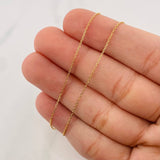 Set Cadena Aro Seguido + Dije Corazon Estelar / 2g / 45cm Oro Amarillo 18K
