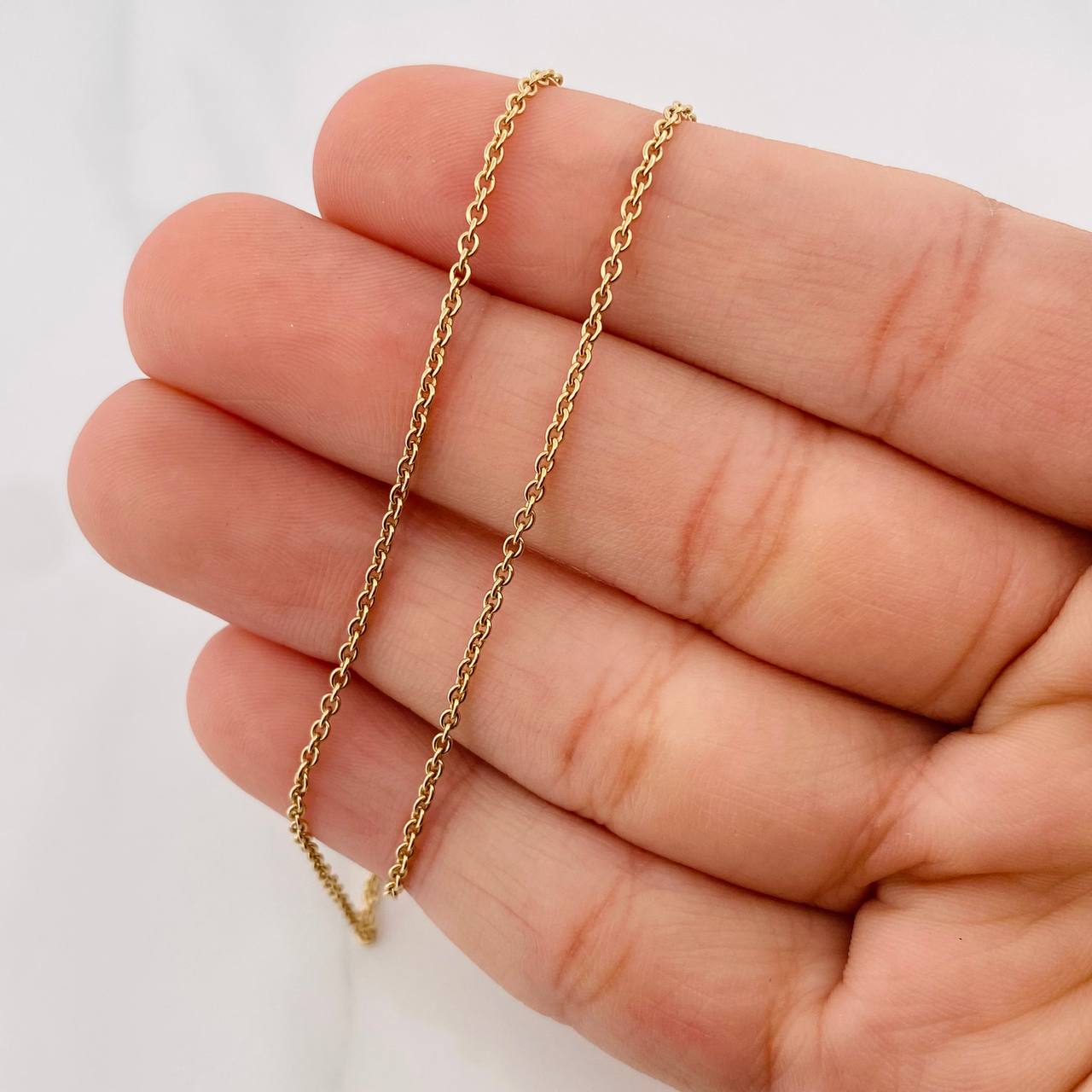 Set Cadena Aro Seguido + Dije Pato Bolsas Dinero / 5.45g / 50cm Oro Amarillo 18K