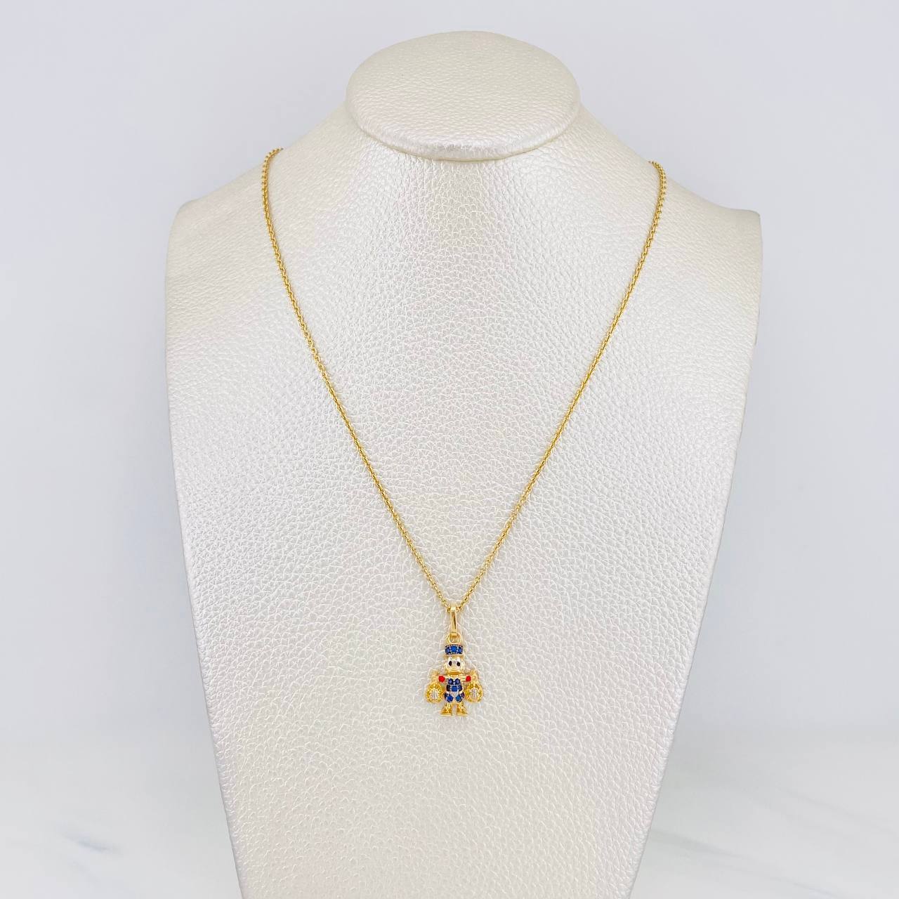Set Cadena Aro Seguido + Dije Pato Bolsas Dinero / 5.45g / 50cm Oro Amarillo 18K