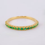Anillo Carril Esmeraldas 19pts 1.55gr / T6 / Oro Amarillo 18K