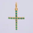 Dije Cruz Esmeralda 11pts 0.85gr / 2.4cm / Oro Amarillo 18K *