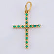 Dije Cruz Esmeraldas 14pts  0.95gr / 2.5cm / Oro Amarillo 18K