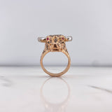Anillo Toro 15.25gr / T10 / Circones Negros Fucsias Dos Oros Blanco Rosa 18K $