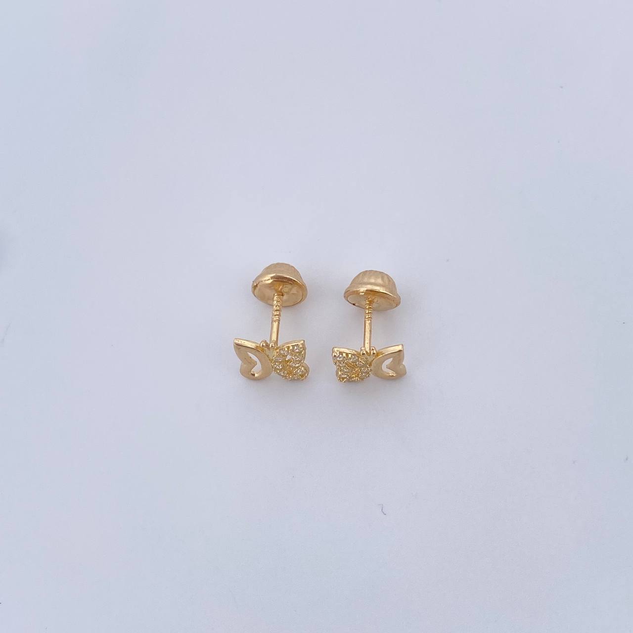 Topos Mariposa 0.9gr / Circones Blancos Oro Amarillo 18K $