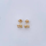 Topos Mariposa 0.9gr / Circones Blancos Oro Amarillo 18K $