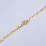 Cadena Escalera Plana 6gr / 60cm / 2.1mm Diamantada Tres Oros +3 18K &
