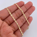 Cadena Escalera Plana 6gr / 60cm / 2.1mm Diamantada Tres Oros +3 18K &