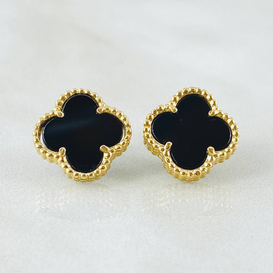Topos Trebol Negro 3.3gr / 10mm Oro Amarillo Nac.Esp. 18K *
