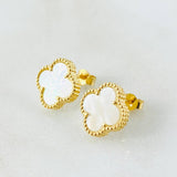 Topos Trebol Blanco 3.15gr / 1.2cm / Oro Amarillo Nac.Esp. 18K